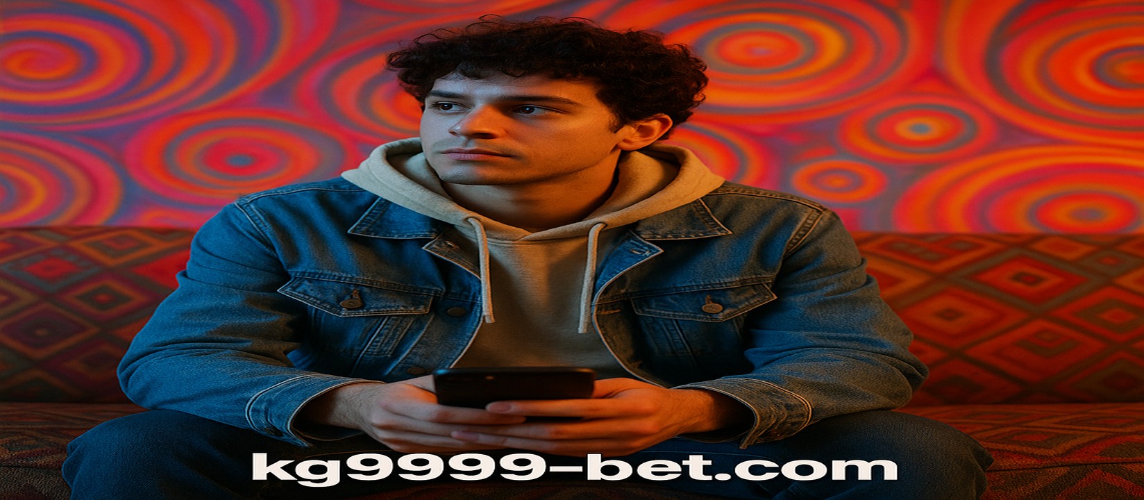 সোফায় আরাম করে বসে kg9999 অ্যাপটি চালাচ্ছেন একজন ব্যক্তি